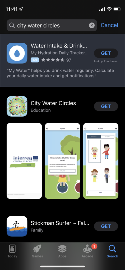 Városi Vízkör mobil app 1
